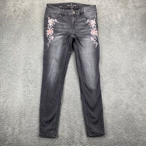 White‎ House Black Market The Jegging Black Floral Embroidered Womens Size 4
